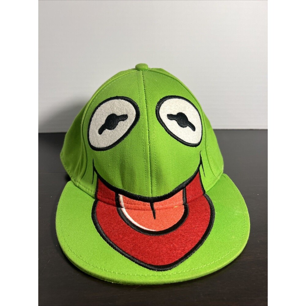 Kermit the Frog Green Fitted Style Baseball Hat Muppets Jim Henson Adult 22”